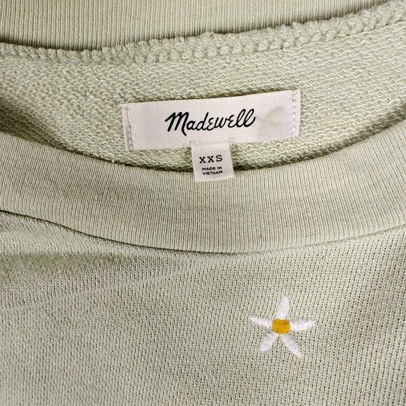 Madewell Green Daisy Embroidered Cropped Shirt Size XXS - Picture 5 of 7